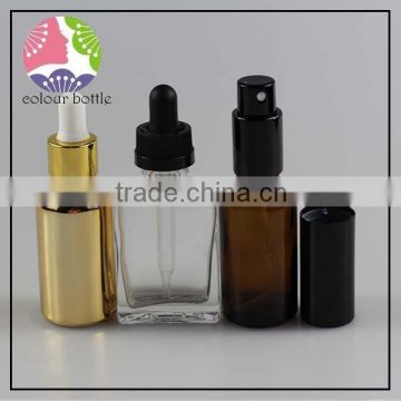 trade assurance 30ml glass dropper bottle with black plastic cap, white rubber, black frosted 30ml glass dropper bottles