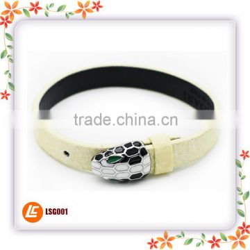 2016 Europe style white popular genuine fishskin bracelet in adjustable clasp