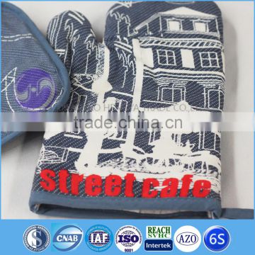 custom printed design cotton oven mitt