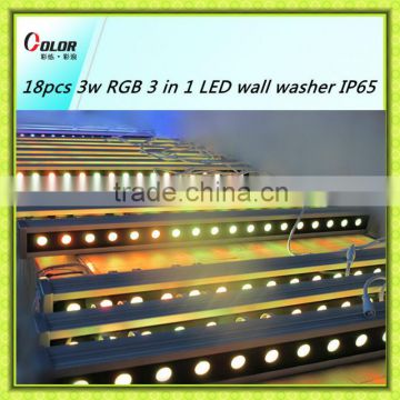 professional outdoor stage light 18*3W RGB tricolor led bar IP65 wall wash