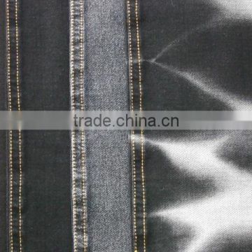 330gsm 74%cotton 20%polyester 6%spandex sulfur black slub knit denim from China