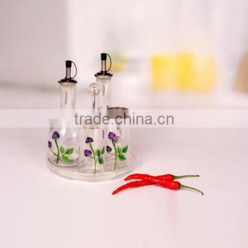 6pcs glass kitchenware set with hand painted for comdiment