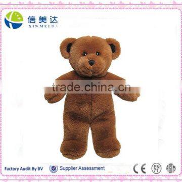 Fluffy brown handmade naked teddy bear toy for children