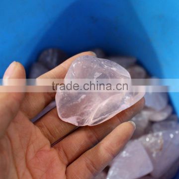 natural polished rose crystal macadam stones