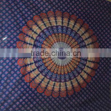 Blue color Mandala Hippie Tapestry Wall Hanging Indian cotton Bedspread throw cover
