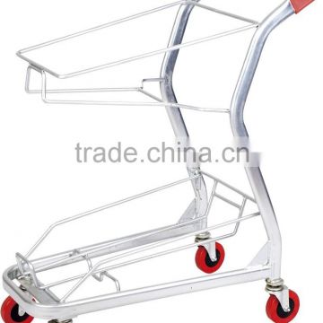 RH-SDB03 Metal Hand Double Trolley Rolling Basket Cart