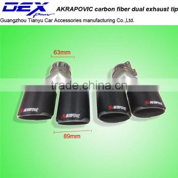 New style Akrapovic Universal double end pipe carbon fiber universal exhaust tips