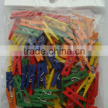 colorful small wooden cloth pegs factory