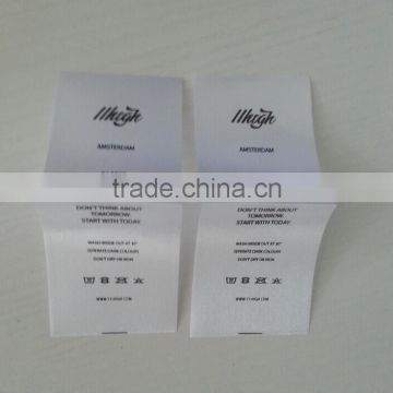 Hot Sale High Quality Polyester Wash Care Label For Clothing