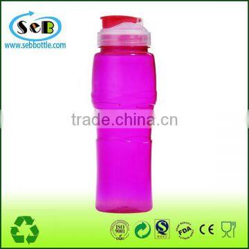 BPA Free Double Wall Colored Sport Drinking Plastic Water Bottle with flip lid