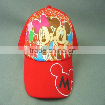 baby red animal printing mesh cap/multi color baseball cap