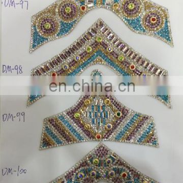 wholesale hot fix crystal sheet decoration rhinestone iron on transfers shoes upper patches