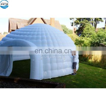 Round LED outdoor camping air cube inflatable yurt tents with tunnel