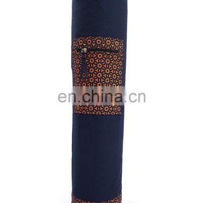 Best quality Pocket printed 100% Cotton Canvas washable yoga mat bag Indian supplier