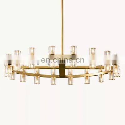 Decorative lighting modern rings luxury k9 crystal chandelier for hotel home living room corridor indoor outdoor