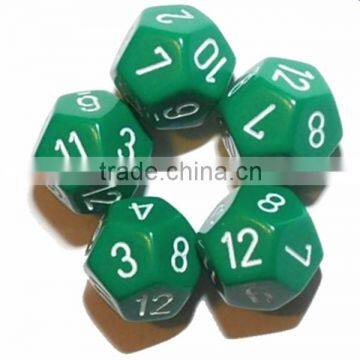 colored custom 12 sided dice with number embossed