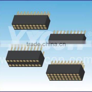 Dongguan Yxcon 1.27mm pitch single layer straight gold plated Round female header connector