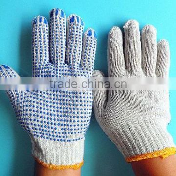 pvc dotted cotton knitted glove