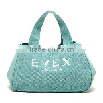 Logo printed canvas tote shopping bag