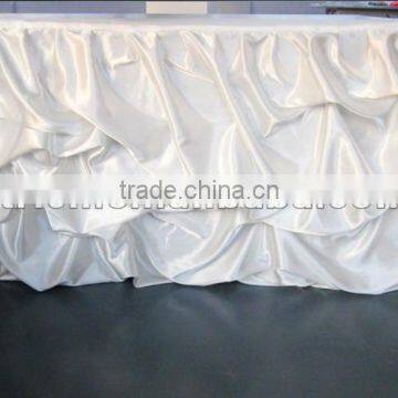 Wedding decoration satin ruffled table skirt                        
                                                Quality Choice