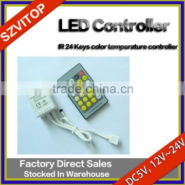 LED IR 24 Keys Color Temperature Controller DC5V, 12V~24V