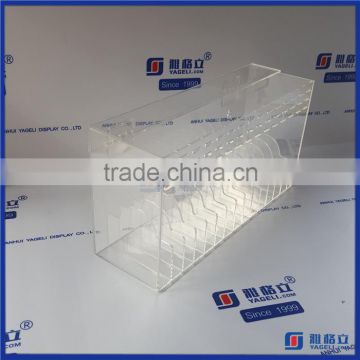 China Manufacturer Customized Clear Hinged Acrylic Label Dispensing Rack / Sticker Holder