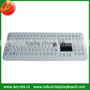 IP68 silicone rubber panel mounting hygenic cleanable keyboard with touchpad