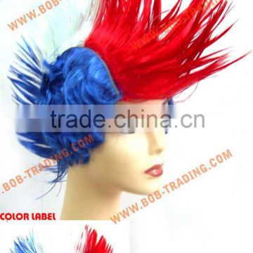 bob trading hot sales football fan wig/hair china football fans wigs