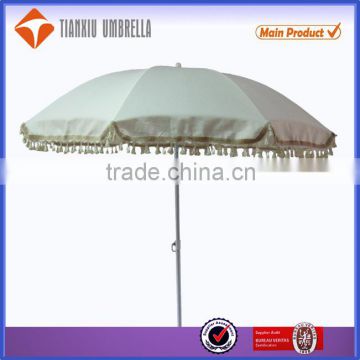 beach umbrella with tassels beach umbrella china,1.8m 170t polyester white color with tassels s beach umbrella