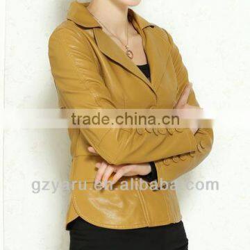 2013 Yellow Leather Jacket Womens