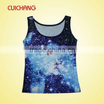 custom printed tank top with 100% polyester