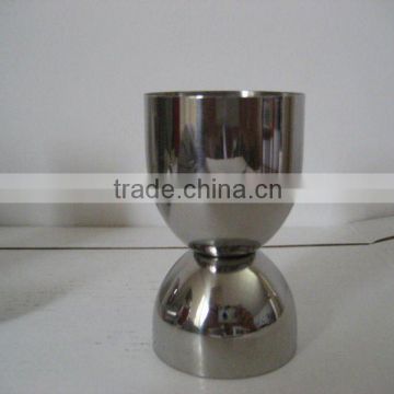 stainless steel jigger finished in shiny, double sides measuring cup