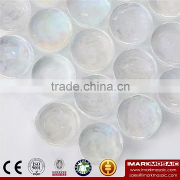 IMARK Penny Round shape Clear Iridescent Glass Mosaic Swimming Pool Tile