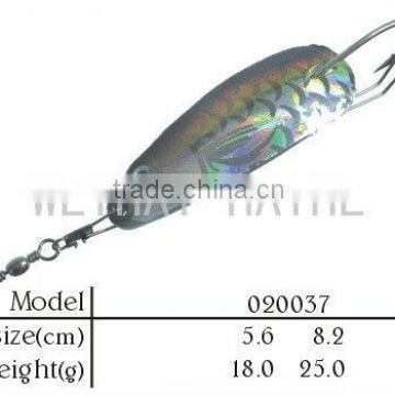 imbeded hook stainless steel spoon fishing metal lure