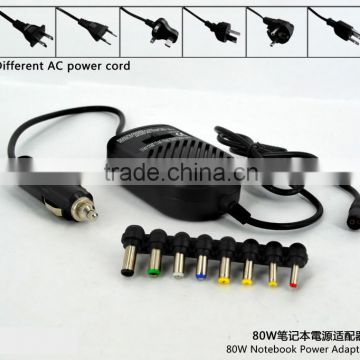 Universal DC charger for laptops up to 80 Watts.