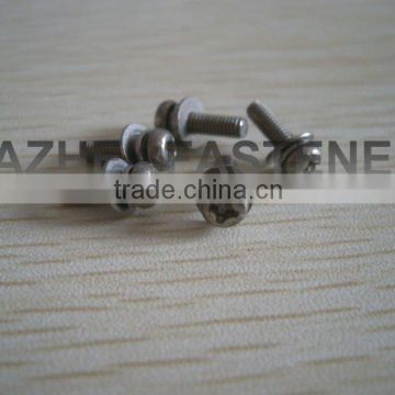 Large quantity of pan head PH machine screw with spring washer and flat washer SS