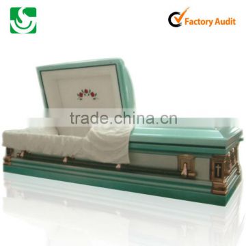 wholesale high quality funeral polished metal caskets