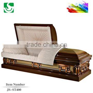 JS-ST400 crepe Interior 18 Gauge Metal casket