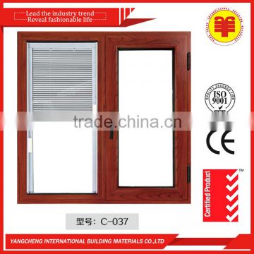 Style aluminum double layer glass casement window models ISO certificates for living room or kitchen