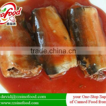 2016 healty and nutritious mackerel fish in can with tomato sauce flavor or other flavors