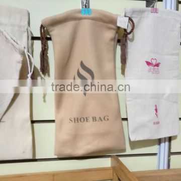 Custom Embroidered Logo Hotel Velour Shoe Bag (XJJY3)