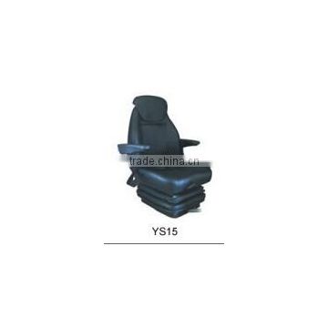 China Factory Supply Cheap Price Excavator Seat PVC Machinery Suspension Driver Seat With Headrest Armrest Safety Belt YS15