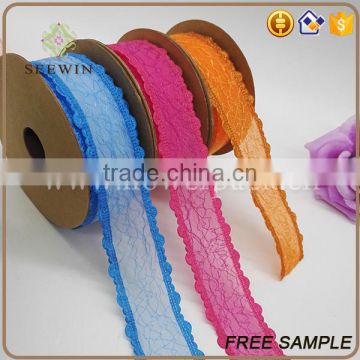 most popular organza with mesh ribbon for decoration