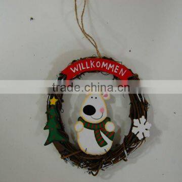 Christmas wooden wreath decoration JA02-12002A