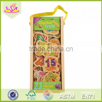 Wholesale 23 pieces kids wooden magnetic toys funny children wooden magnetic toys W14J002