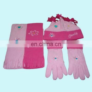 Fashion soft feeling pink lovely beanie and scarf set