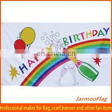 colorful rainbow birthday flags