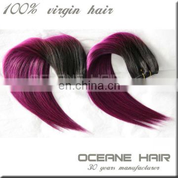100% full cuticle lowest price hair extensions red color indian remy human hair weaving