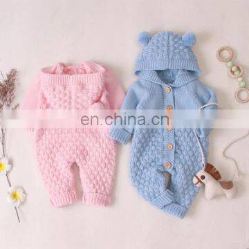 Baby Knitted Rompers Fall Winter Newborn Cartoon Bear Jumpsuit Kids Clothing Long Sleeve Sweater Children Overall