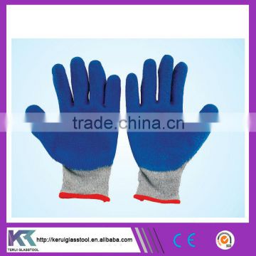 High quality blue latex protective safety glove manufacturer price (V041)